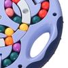 Finger Rotating Beans Double Sided Thinking Exercise Puzzle Decompression Rotating Beans Toy Blue