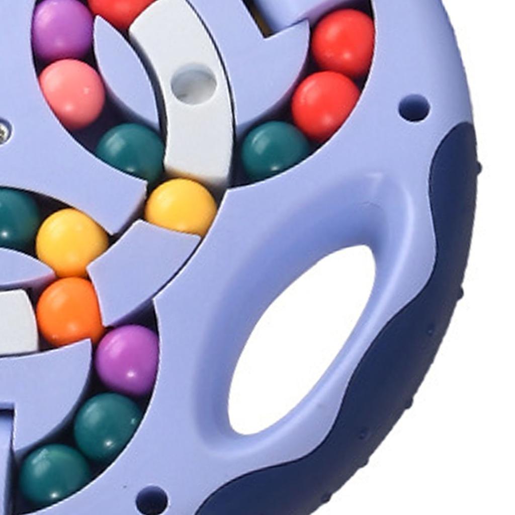 Finger Rotating Beans Double Sided Thinking Exercise Puzzle Decompression Rotating Beans Toy Blue