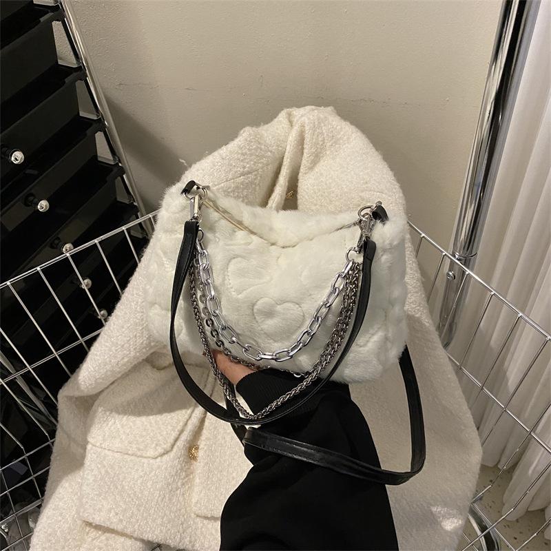 Fashionable Shoulder Bag for Women New Fashion Versatile Furry Crossbody Bag for Women Ins Niche Chain Bag
