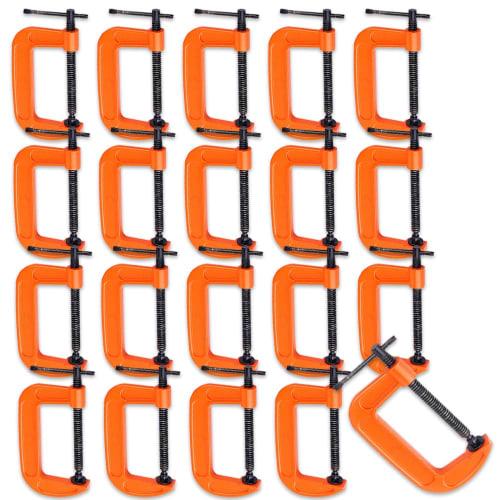 

HIRAISM Струбцины C-образные, Сверхпрочная сталь, 50 мм, Маленькие, Сделай сам, Набор из 20 штук (Открытие 60 мм, подходит для толщины до 50 мм)