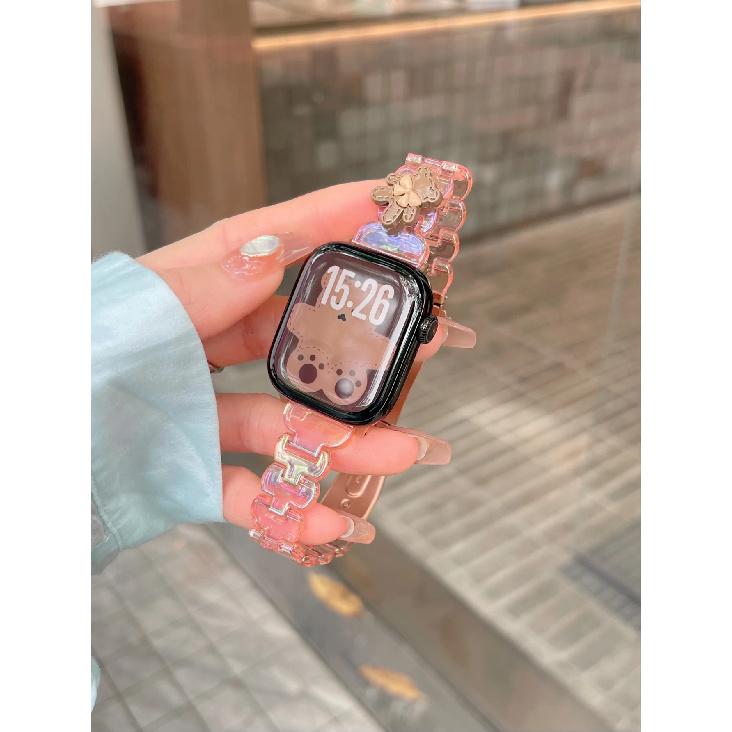 

Bracelet Resin Link Loop Strap cute For Apple Watch Band For Women 38mm 40mm 41mm 42mm 44mm 45mm 46mm 49mm strap 42mm44mm45mm46mm49mm рожевий