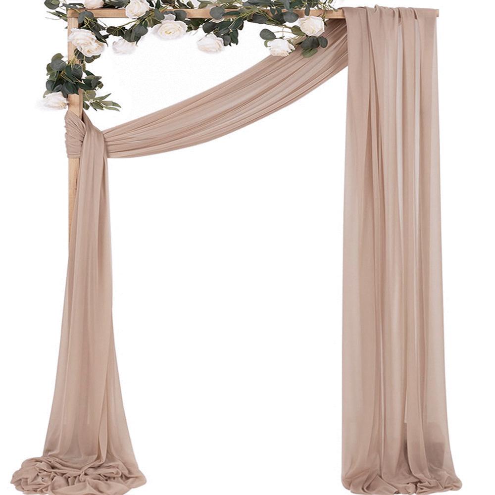 6/10M Chiffon Fabric Drapes for Wedding Arch Ceremony Reception Decorations Sheer Fabric Curtains for Party Stage Bridal Shower