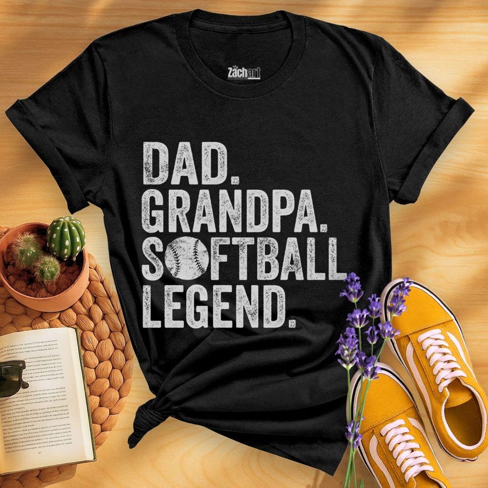Dad Grandpa Softball Legend Shirt, Vintage Softball Lover Tee, Softball Gift for Grandfathers, Funny Softball Grandpa Shirt, Softball Gift S