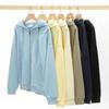Unisex Trendy Casual Combed Cotton Zip-Up Hoodie - Autumn/Winter Loose Fit, Drop Shoulder, Large Loop Pile for Men & Women.