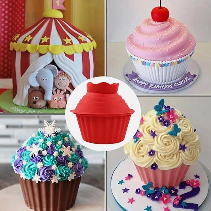 High Quality Silicone Giant Cupcake Mold,3 Pcs Big Top Cupcake Silicone Mould,Heat Resistant Bake Tools Baking Maker