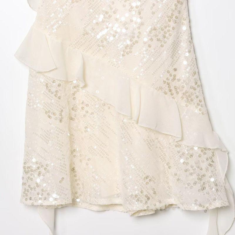 Kaslead New Arrival Women's Clothing Fashion Style Laminated Decoration Sequin Sling Short Dress 3658849 251