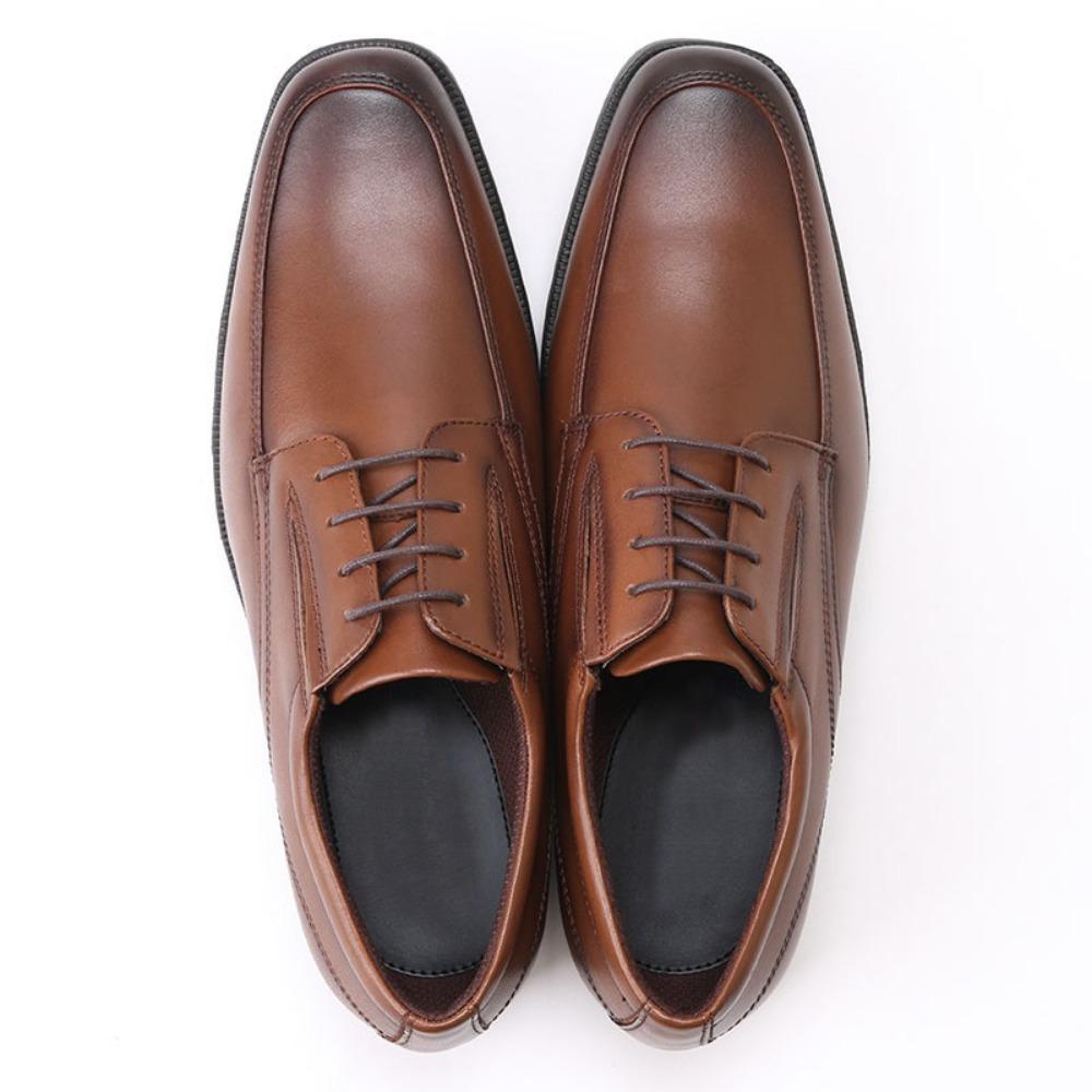 Men Casual Leather Shoes Slip On Small Square Toe Japanese Design
