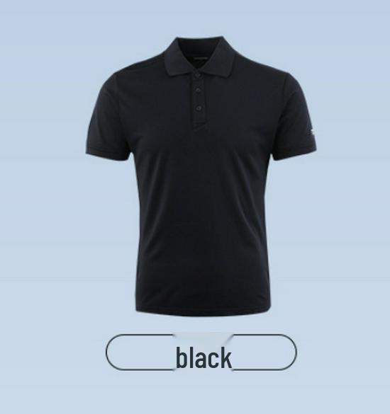 

Men s Quick-Dry Antibacterial Stretch Sports Polo Shirt - Breathable, Sweat-Wicking, Solid Color (NX087) XXL - Up to 180 jin чорний