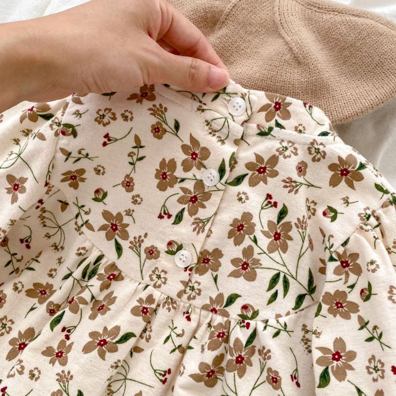 Kayoudo Chinese Style Floral Long-Sleeve Baby Romper