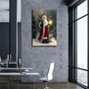 Image of Santa Claus Poster Canvas Print Christmas Wall Art Wall Christmas Pictures Home Bedroom Living Room Wall Decoration (Framed,16×24inch)