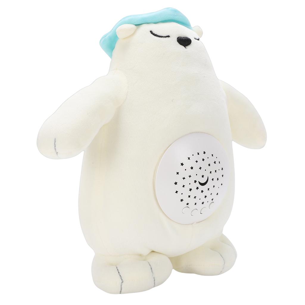 Polar Bear Plush Toy Sound Light Musical Baby Soother Soft Stuffed Animal Sleep Companion Bear Toy