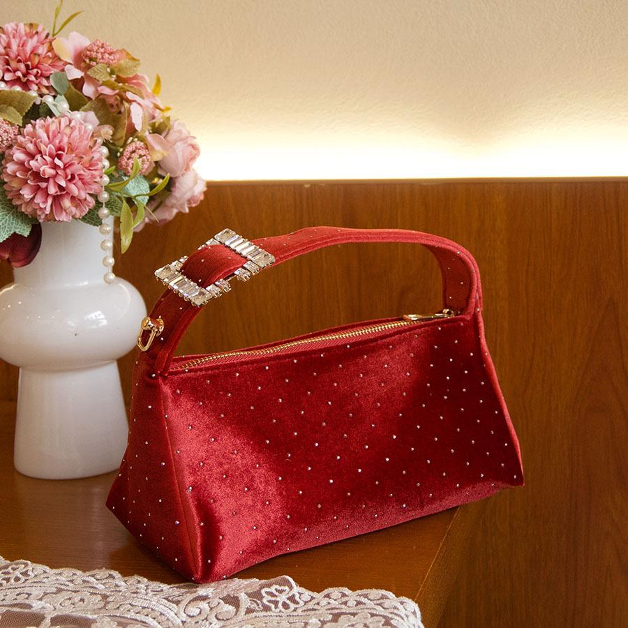 

diamond-encrusted large-capacity dinner bag, new simple casual foreign style personalized fashion polka dot shoulder armpit bag