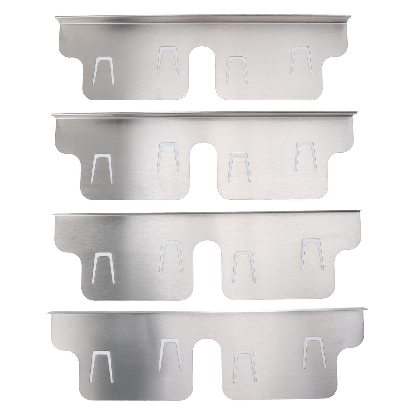

4PCS Stainless Steel Stove Counter Gaps Cover Heatproof Adjustable 35 to 70CM Stove Gaps Guards Range Trim Kit for Kitchen Silver