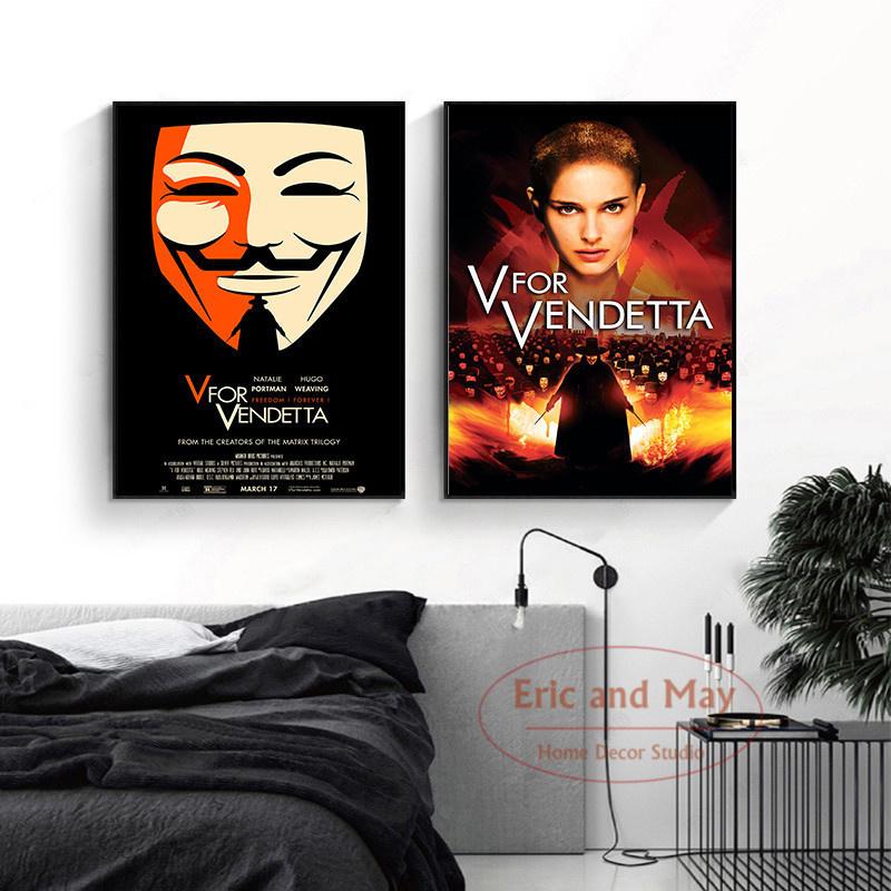 Klassieke Hackers Movie V voor Vendetta Posters en Prints Canvas Schilderij Abstract Decoratief Home Decor