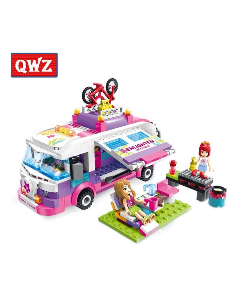 City Girls Princess Outing Bus Car Blocks Sets Bricks Model Kids Gift Classic Toys Legoings Friends