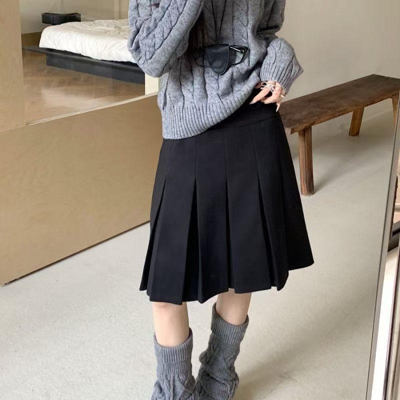 

Женская модная юбка-трапеция средней длины, плиссированная, с высокой талией, из шерсти, для сезона Осень/Зима 2026, коллекция Petite, стройнящая S