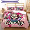 3pcs Chucky pattern bedding set duvet cover set includes duvet cover &pillowcases, perfect all season bedroom decoration & gift