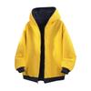 Men's Reversible Trendy Loose Hooded Jacket, Black/Light Gray, Spring/Autumn Casual Sportswear.
