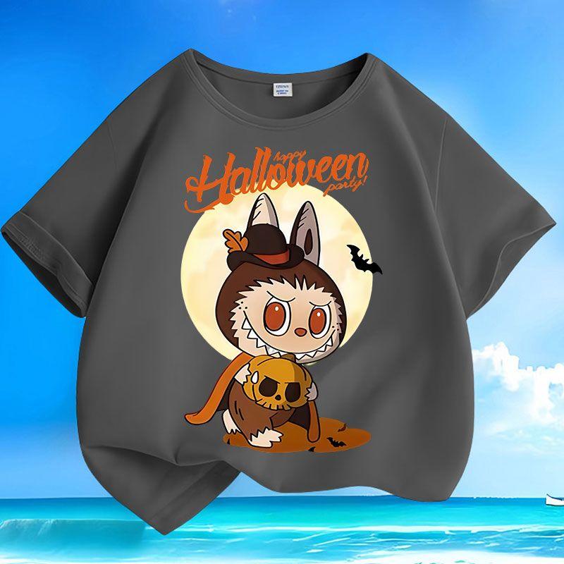 Children's Cartoon Pure Cotton Top, Summer Boys' and Girls' Casual Short-sleeved T-shirt