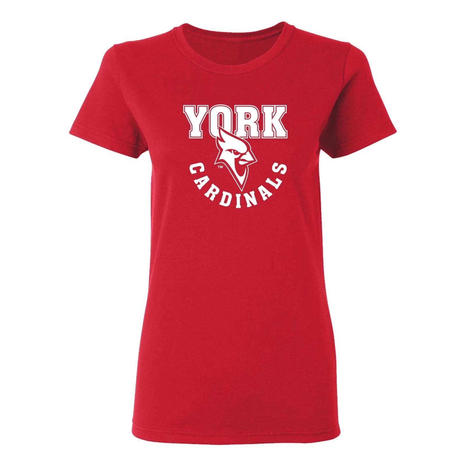 York College Arch Logo Womens T-Shirt - Red XL