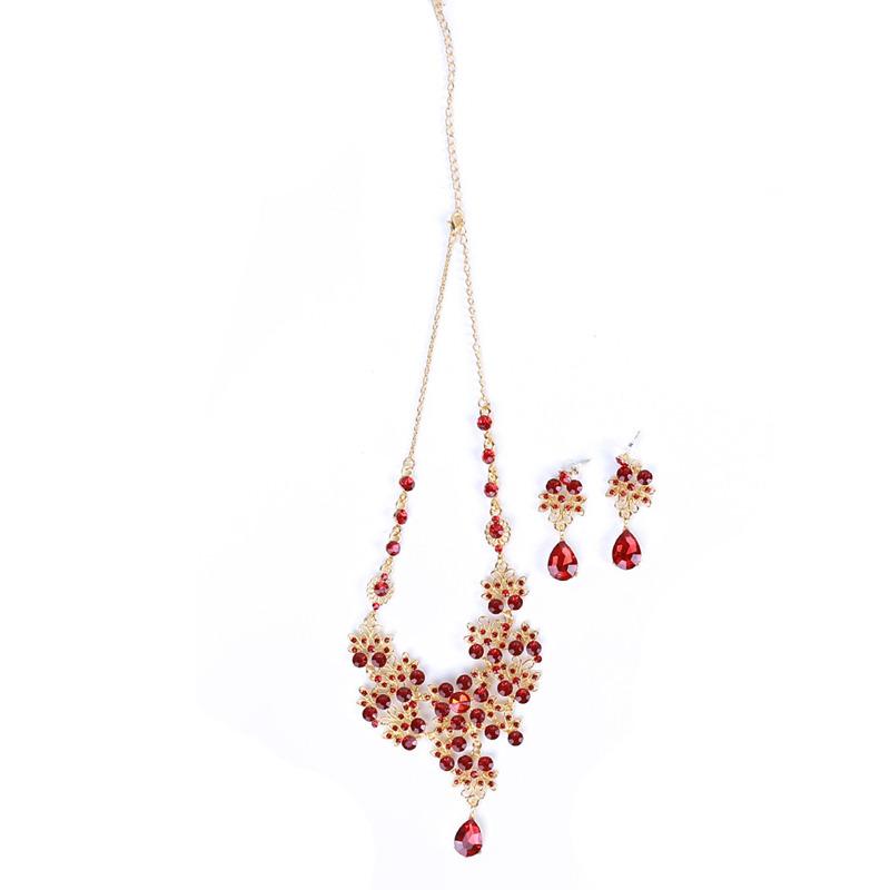 

Хрустальные серьги для женщин Серьги Винтажные в форме цветка Высокое качество Brincos Pendientes Свадебные украшения и аксессуары красный