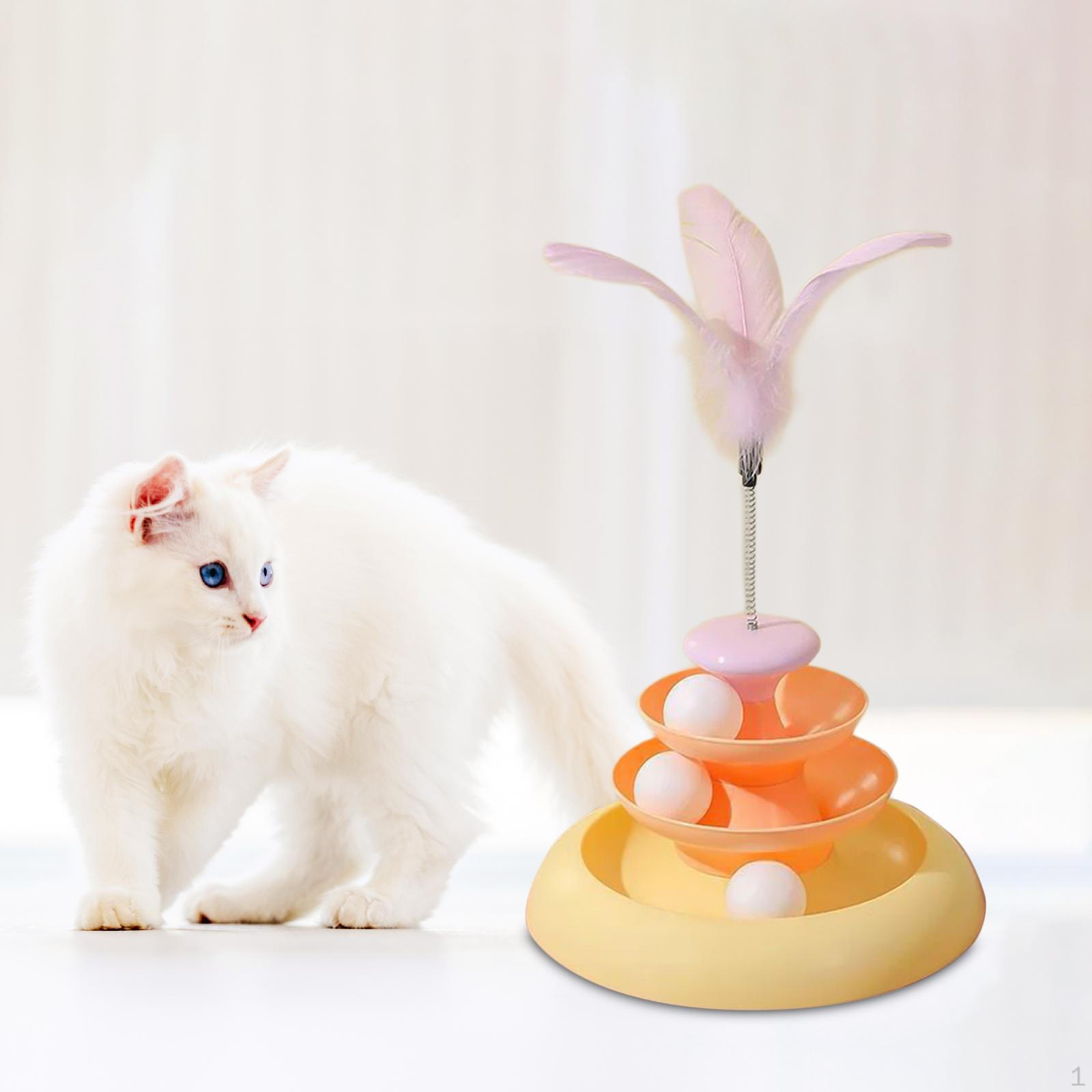 

Игрушечный роликовый тренажер Cat Ball Track для домашних кошек, интерактивный проигрыватель жёлтый