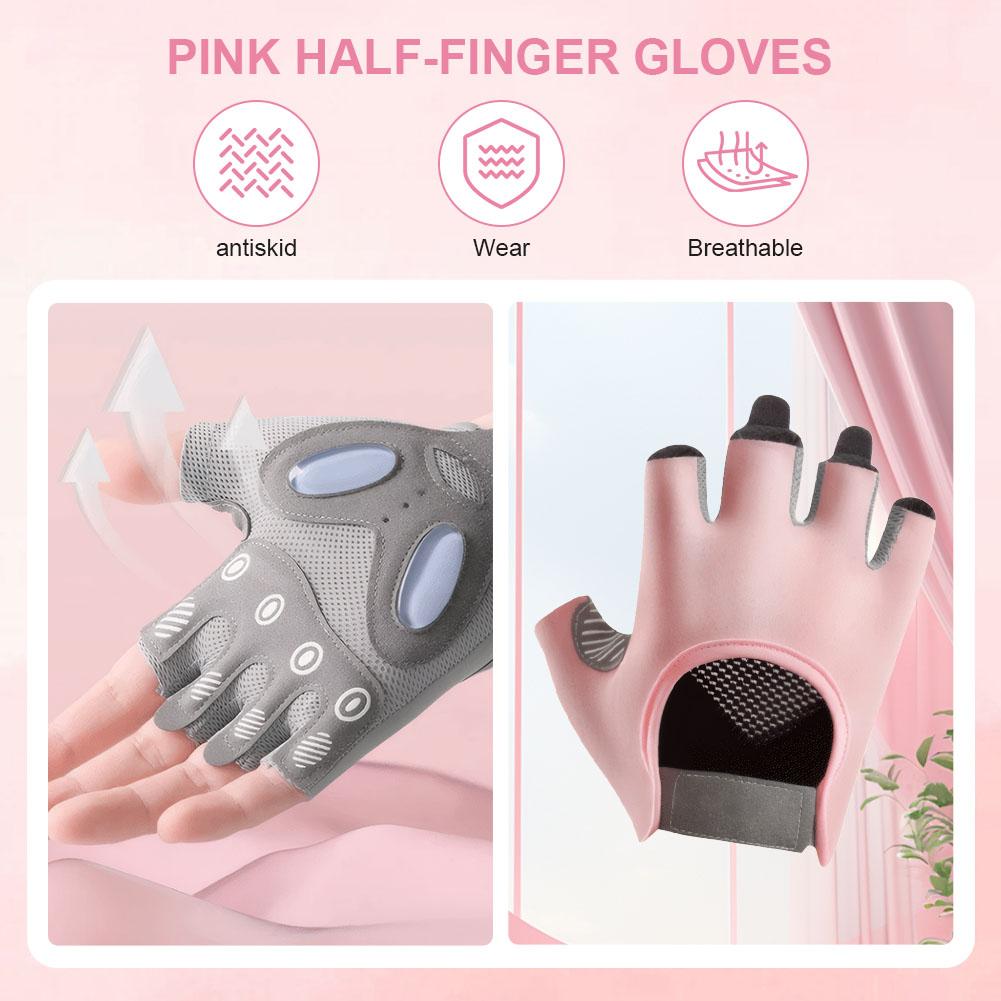 Half Finger Gloves Breathable Exercise Gloves Liquid Silicone Weight Lifting Gloves for Women for Weightlifting Fitness Training