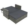 VidaXL Salon de jardin 2 pcs avec coussins Résine tressée Gris