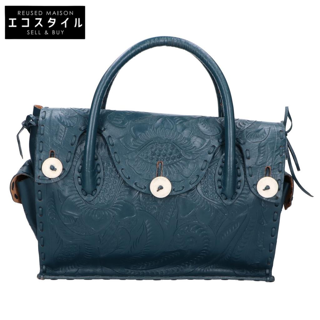 GRACE CONTINENTAL Carving Tribes Maestra M Tote Bag greenUsed