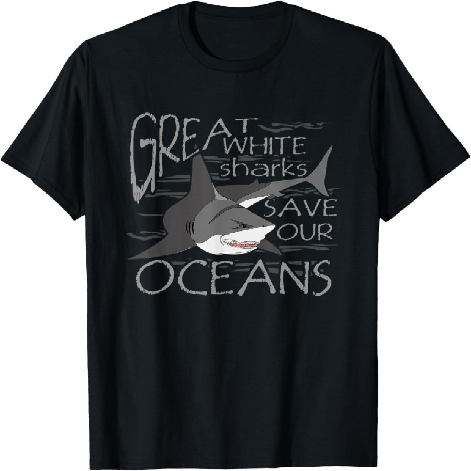 

Great White Sharks Save Our Oceans save shark conservation T-Shirt XXXXXL різнокольоровий