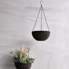 DEAYOU 2 Pack Resin Hanging Planters for Indoor Plants, 10" Hanging Flower Pots with Drainage Holes, Hanging Baskets with Chain and Hook for Garden,