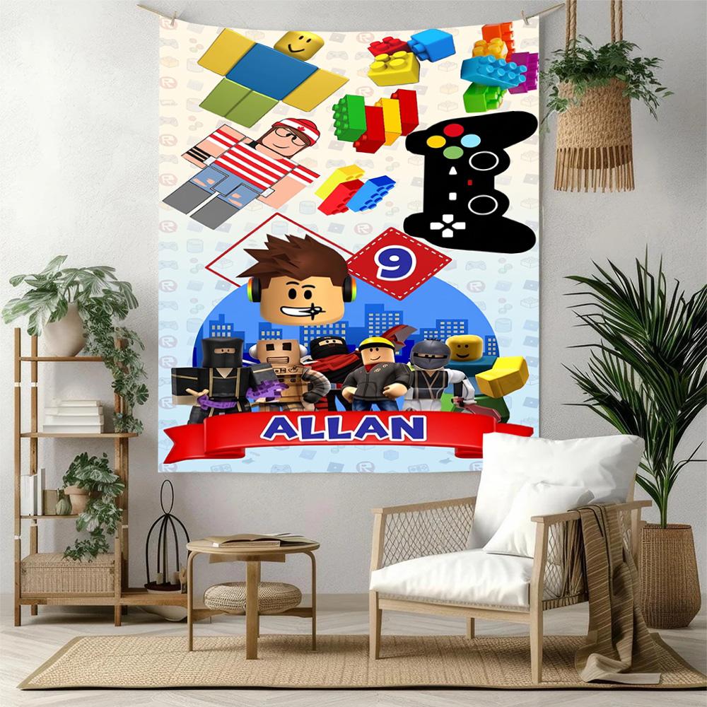 Roblox Wall Decor Tapestry Art For Pet Memorial Birthdaywedding Party Backdrop Family Gift