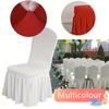 Pleated Skirt Stretch Chair Cover with Bow for Weddings & Banquets