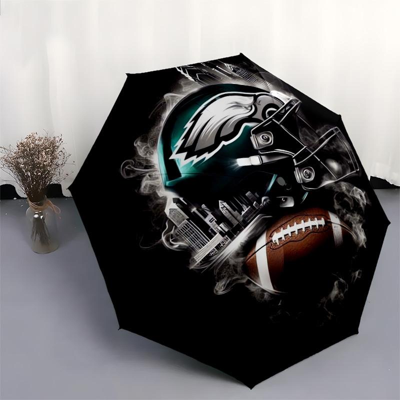 1pc Philadelphia Eagles Helmet Art Print Umbrella with Plastic Handle,Suitable for All Seasons Home Travel Outdoor UmbrellaDD447