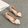 Women's Soft Leather Sole Thick Heel Spring and Autumn Mid-heel Versatile Work Shoes Casual Shoes