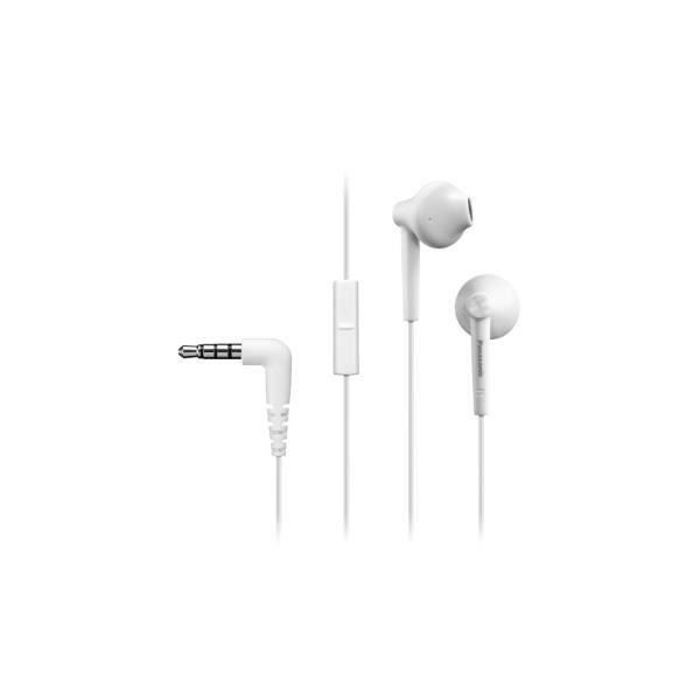 Panasonic Ørepropper RP-TCM115E-W, HP 14,3 mm, Neodymmagnet, Mikrofon, Anropsknapp, Ergo Fit-design, Hvit