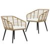 VidaXL Garden Chairs 2 Pcs with Cushions Woven Resin Oak