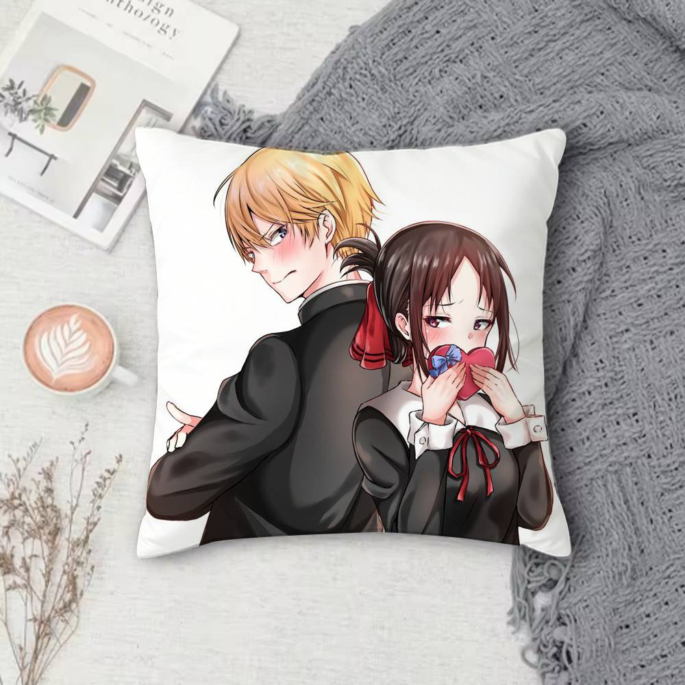 Kaguya-Sama Love Is War Kaguya-Sama Double-Sided Printed Square Pillow Cover Decorative Cushion Cover For Sofa Bedroom Bedside