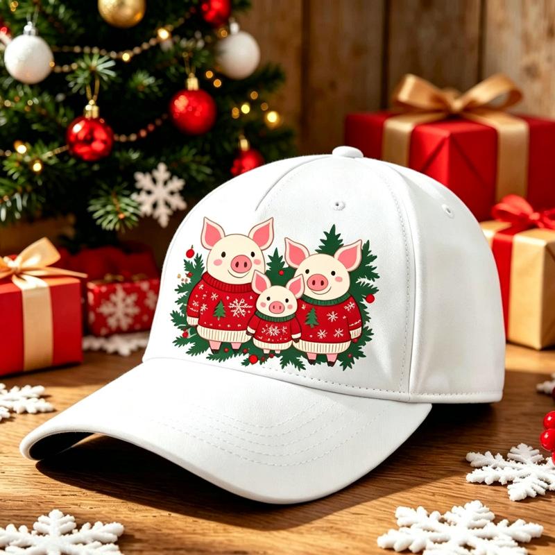 New Christmas Hat Digital Printing Fashion Bent Bend Baseball Cap Retro Baseball Cap