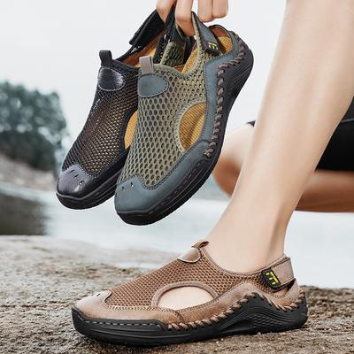 Men Sandals Black Gladiator Sandals Outdoor Summer Green Roman Sandals Sport Beach Shoes Plus Size Close Toe