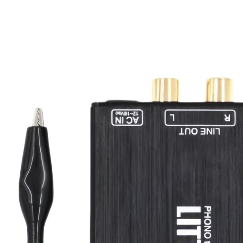 MM Phono Preamp Amplifier For Turntable Low Noise Power Supply Aluminum Housing Auditory Equipment