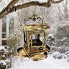 Outdoor Bird Feeder Retro Metal Feeder, Hanging with Transparent Acrylic Large Opening Panels, Decorative Garden for Backyard Wild Birds European