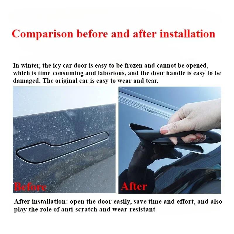 Car Antifreeze Door Handle For Tesla Model Y/3/3+ Highland Model Y Juniper 2025 Frost Proof Patch Cover ABS Modification Parts