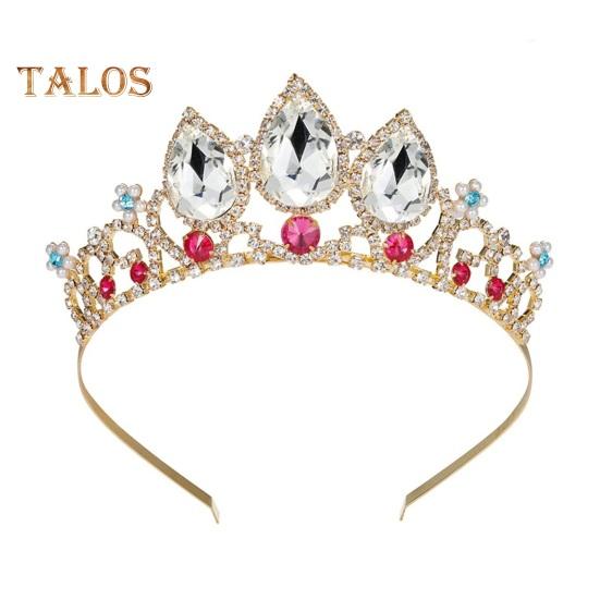 

Обруч для волос, блестящий, инкрустированный искусственными кристаллами, декорированный, детский, корона, для дня рождения, сплав, повязка на голову, аксессуары для волос серебряный