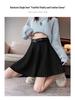 Women's Petite High Waist Knitted A-line Pleated Umbrella Skirt for Autumn and Winter