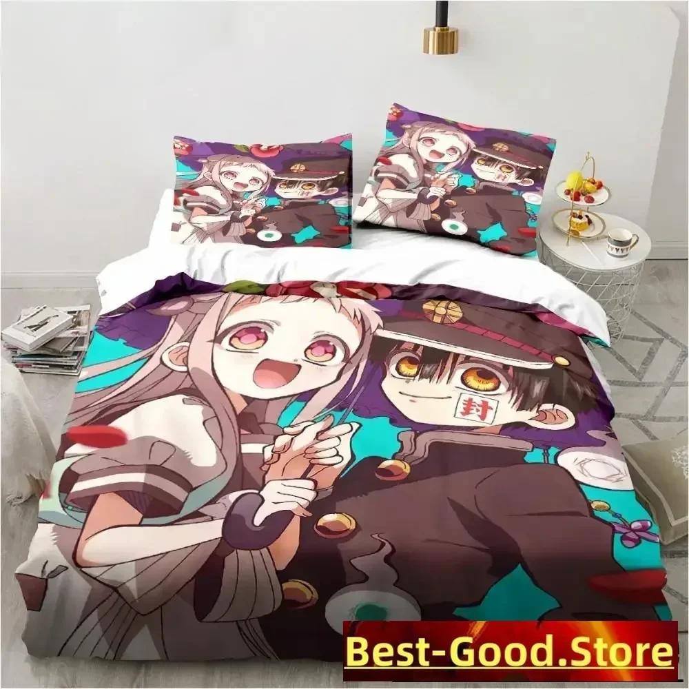Modisches Anime Toilet-Bound Hanako-Kun 3D-Druck Bettwäscheset Bettbezüge Kissenbezüge Steppdecke Bettwäscheset Bettwäsche Bettwäsche