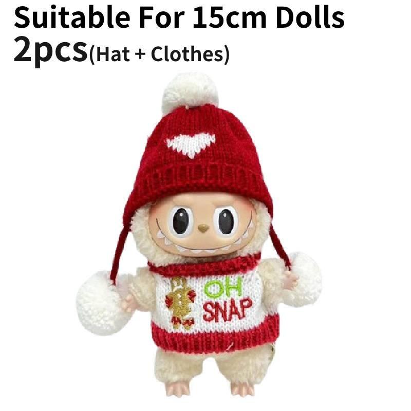 

Christmas Tree Plush Pendant Clothes Hat Suit Clothing Ornament No Dolls Red White