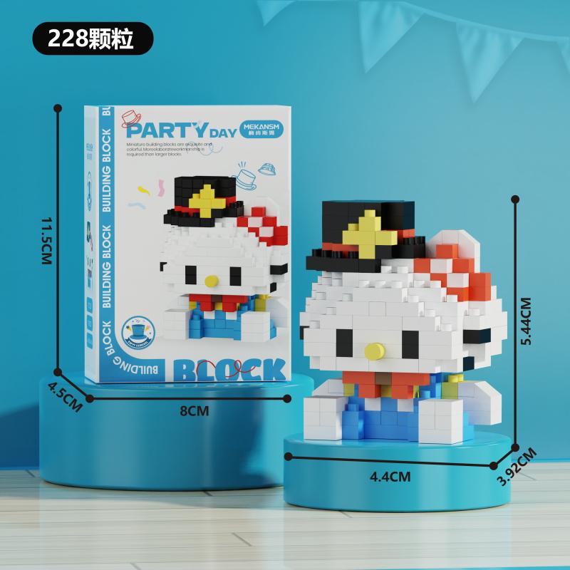 MINISO Sanrio Παιχνίδια Τουβλάκια Δόμησης Μικρο Διαμαντένια Τουβλάκια Disney Hello Kitty Kuromi Πάντα Μπλοκ Montessori Για Παιδιά Δώρα