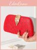 Vintage PU-Abendclutch mit Metallblatt-Verschluss für formelle Anlässe
