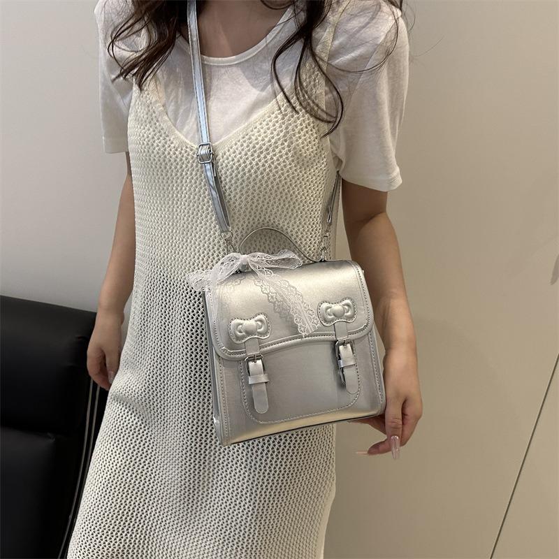 Daily Commute College Style Backpack Summer Fashion Sweet Bow Versatile Portable Shoulder Messenger Bag